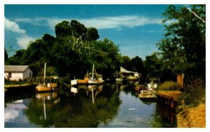 Bayou Shrimp Boat Boat Postcard Posted 1955