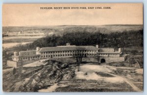 1940 East Lyme Connecticut Postcard Pavilion Rocky Neck State Park Building