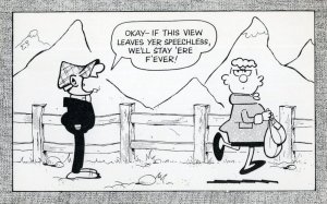 Andy Capp & Flo Lost In Mountains Leave Me Here Forever Comic Postcard