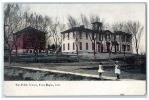 1907 The Public Schools Exterior Coon Rapids Iowa IA Posted Children Postcard