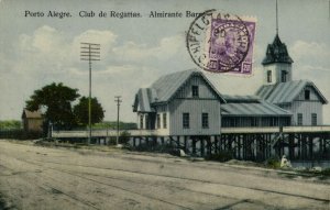 brazil, PORTO ALEGRE, Club de Regattas, Almirante Barro (1913) Postcard