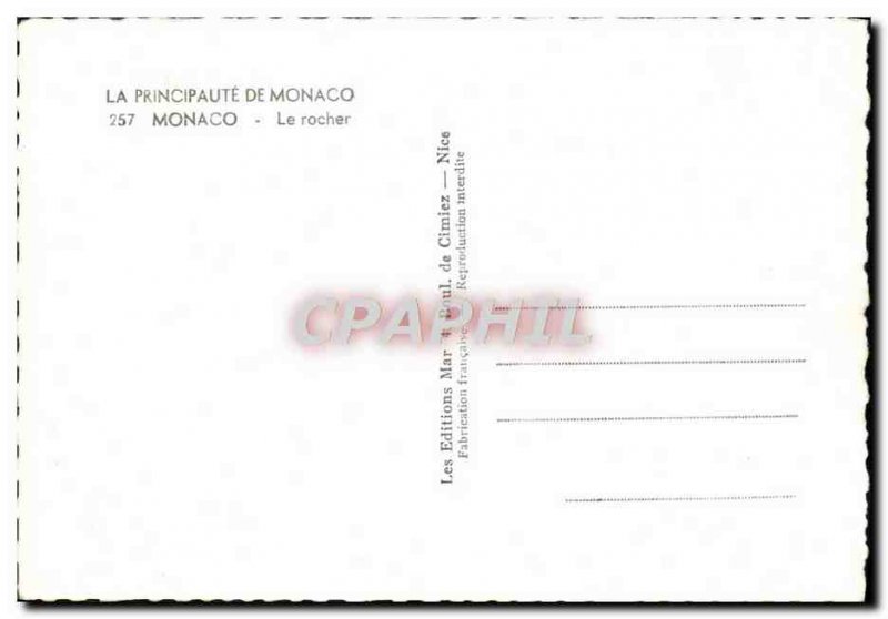 Modern Postcard The Principality Of Monaco
