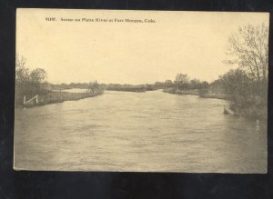 FORT MORGAN COLORADO PLATTE RIVER SCENE VINTAGE POSTCARD