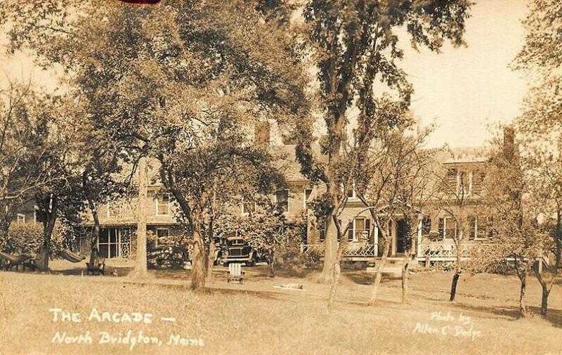 North Bridgton ME The Arcade Real Photo Postcard