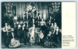 CHICAGO, Illinois IL ~ Entertainers WALNUT ROOM at BISMARCK HOTEL 1930s Postcard