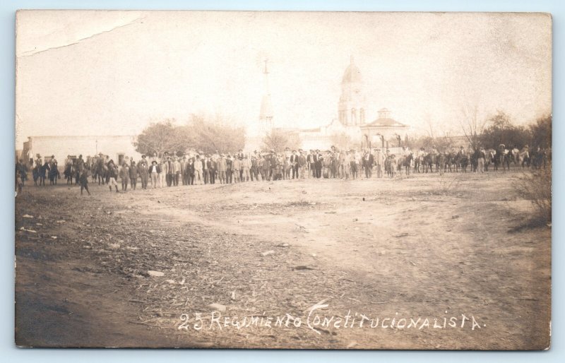 Mexican Revolution Constitutionalist Soldiers RPPC Real Photo Postcard