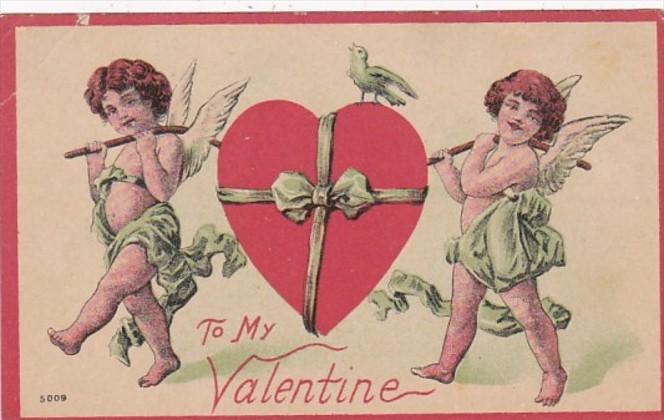 Valentine's Day Cupids Carrying Large Red Heart