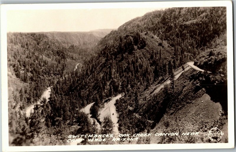 RPPC Switchbacks, Oak Creek Canyon Near Camp Verde AZ Vintage Postcard D64