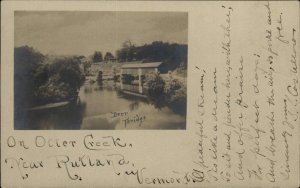 Rutland Vermont VT Otter Creek Dorr Bridge Real Photo c1910 Vintage Postcard