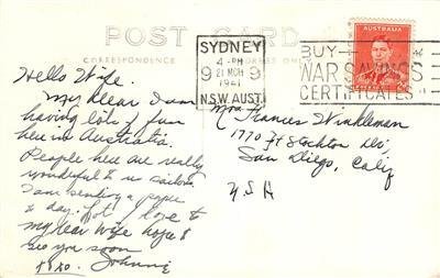 RPPC Harbour Bridge, Sydney, New South Wales, Australia 1941 Vintage Postcard