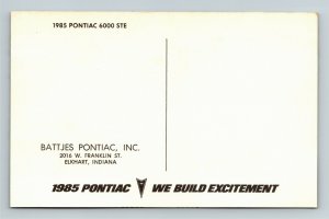 Automobile - 1985 Pontiac 6000 STE, 4-Door Black Hardtop Chrome Postcard