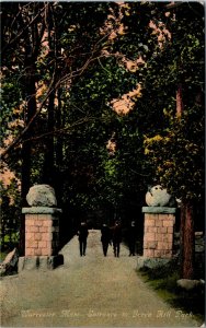 Postcard MA Worcester Entrance to Green Hill Park ~1910 H16