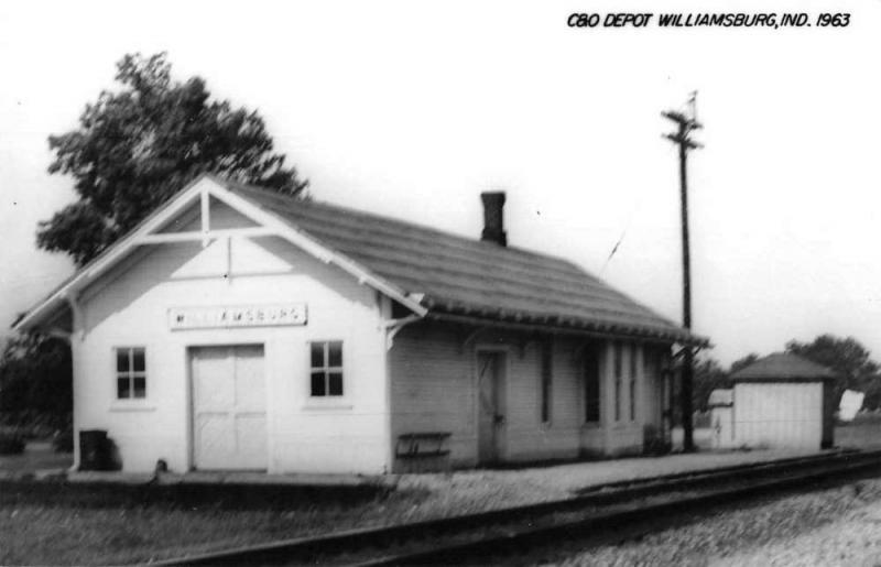 Williamsburg Indiana 1963 Chesapeake & Ohio train depot real photo pc Z49844