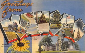 Sunflower state Greetings from Kansas Postcard