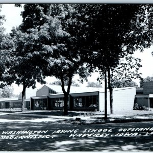 c1960s Waverly, IA RPPC Washington Irving School Modern Real Photo Postcard A103