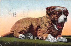 Collie Dog 1914 Missing Stamp light postal marking on front