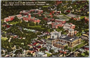 1953 University Of Cincinnati Hughes School Foreground Ohio OH Posted Postcard