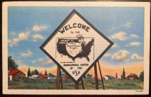 Vintage Postcard 1942 Welcome to the Geographical Center of the USA, KS