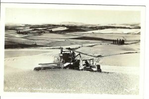 CE-341 ID Moscow Wheat Harvest Harvester RPPC Real Photo Postcard Kodak Idaho