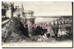 Old Postcard View Amboise Loire Terrace of Chateau