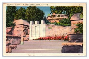 Cultural Garden Gordon Park Cleveland Ohio OH UNP Linen Postcard J19