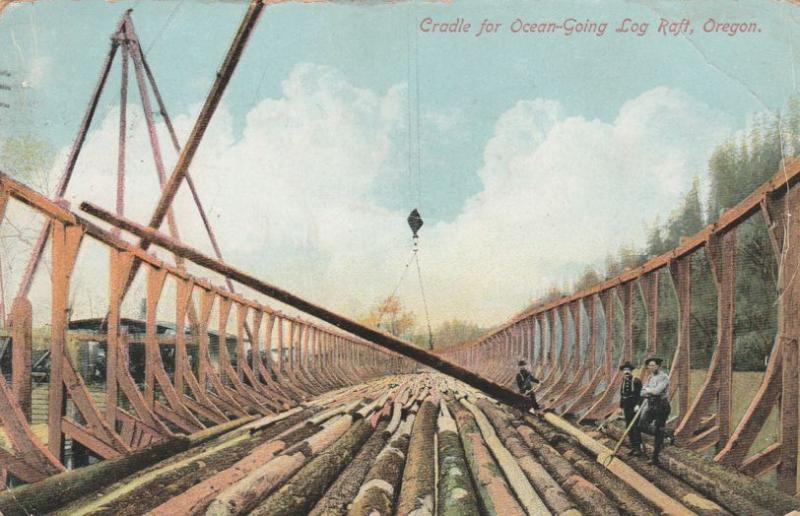 Cradle for building Ocean Going Log Raft, Oregon - pm 1911 - DB