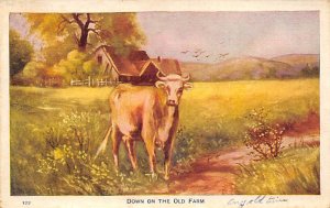 Down on the Old Farm Cow 1912 Missing Stamp 