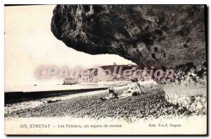 Postcard Old Etretat Cliffs a rock appearance