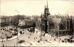 Vtg La Grande Place Roubaix France Postcard