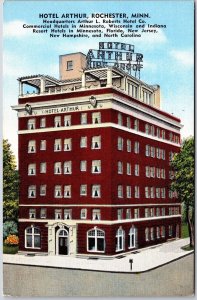 Hotel Arthur Rochester Minnesota MN Headquarters L. Robert's Hotel Postcard