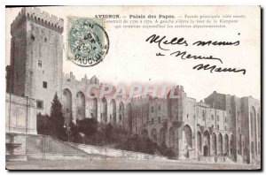 Postcard Old Avignon Popes' Palace Facade main West coast built in 1335 in 13...
