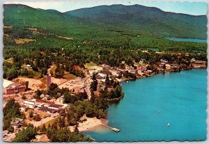 1978 Aerial Lake Placid New York Mirror Lake In The Adirondacks Posted Postcard