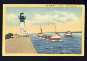 Erie, Pennsylvania/PA/Penn Postcard, Lighthouse/Light,  Inlet To Erie Bay