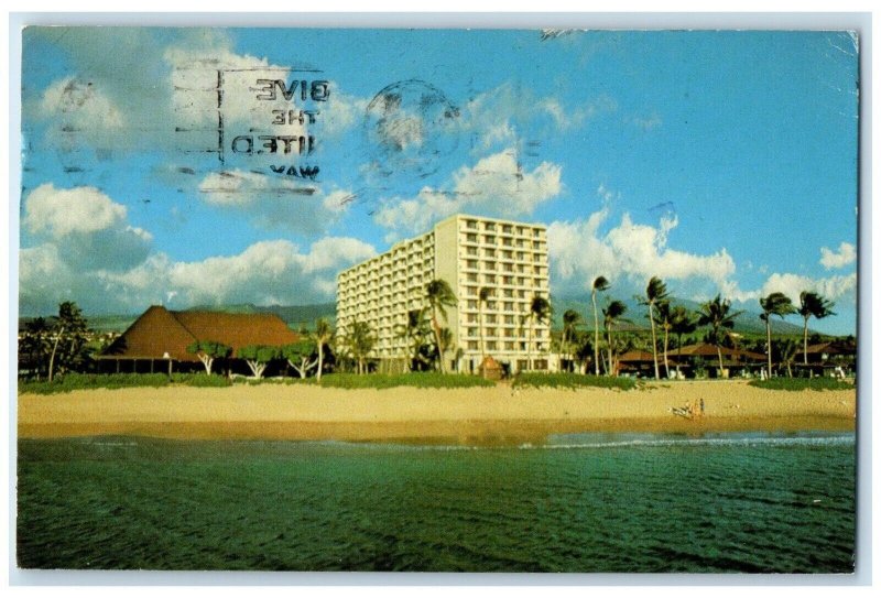 1963 Royal Lahaina Hotel Kaanapali Beach Resort White Sand Maui Hawaii Postcard