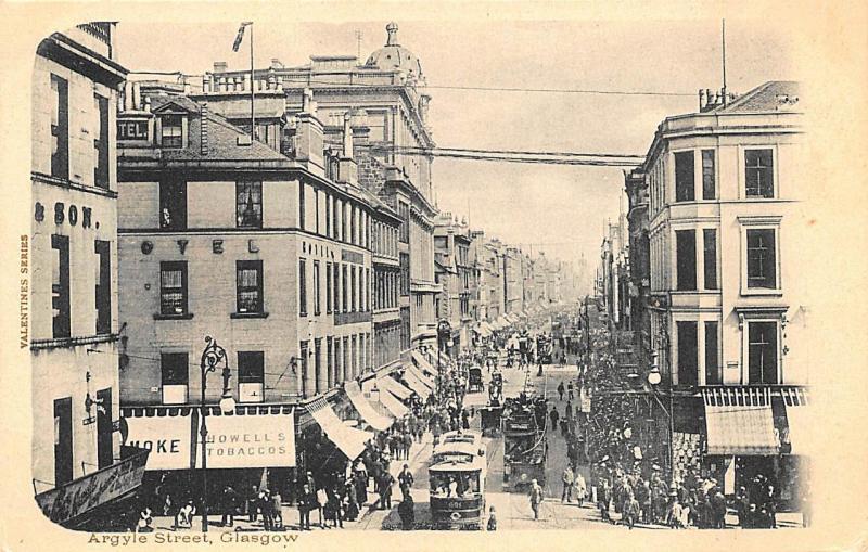 Glasgow Scotland Argle Street Double Decker Trolley Stores Postcard