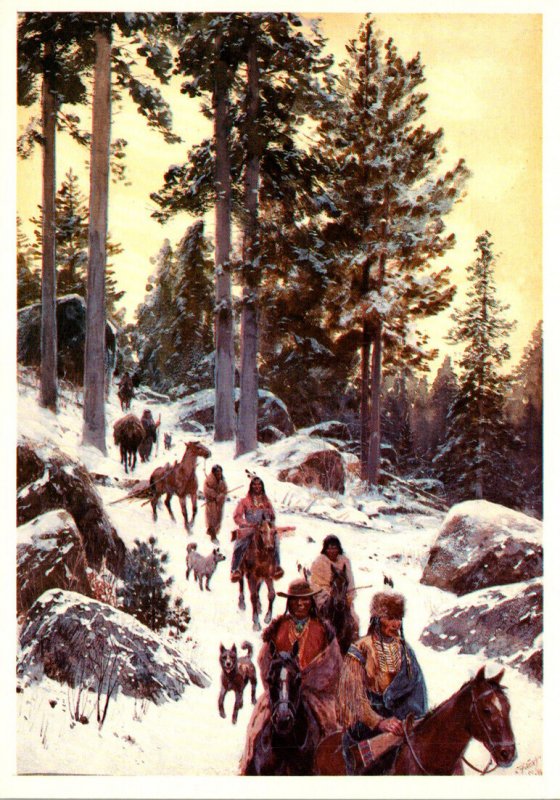 On The Trail In Winter By Henry Farny