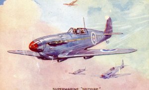 Postcard Early View of Supermarine Spitfire British Fighter Plane. L3