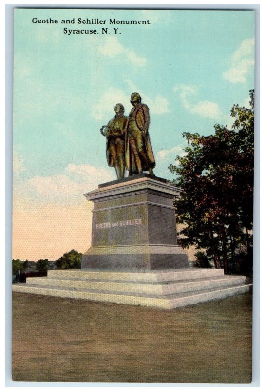 c1910 Geothe and Schiller Monument Syracuse New York NY Unposted Postcard