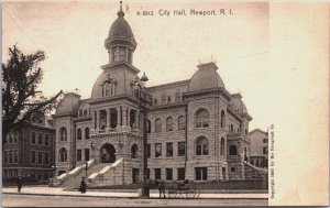 City Hall Newport Rhode Island Vintage Postcard C069