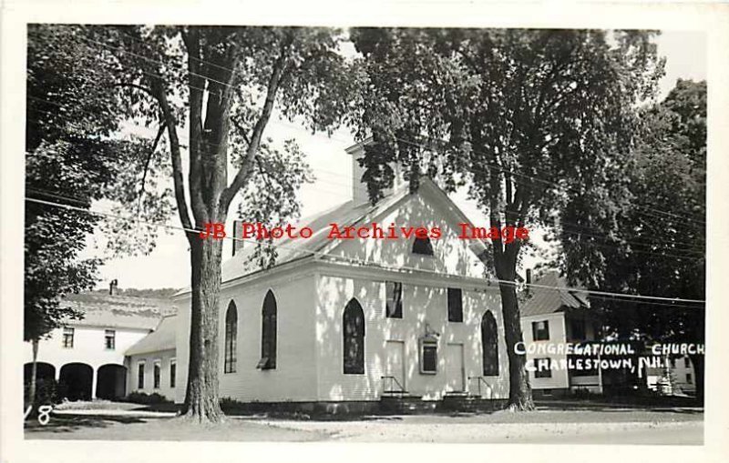 NH, Charlestown, New Hampshire, RPPC, Congregational Church, Exterior View,Photo