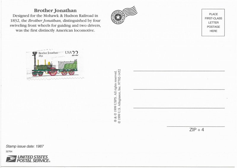 US  Unused. #2365 Locomotive - Brother Jonathan (1832) includes used #2365