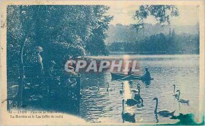 'Old Postcard Lyon Tete d''Or Park and the Lake La Buvette Swans'