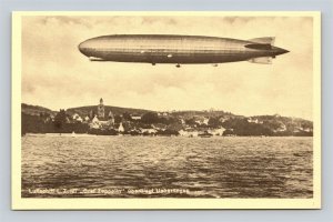 Airship Graf Zeppelin LZ-127 Flying Over Überlingen Germany Reissue Postcard