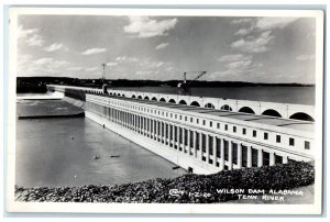 c1940's View Of Wilson Dam Alabama Tennessee River RPPC Photo Vintage Postcard