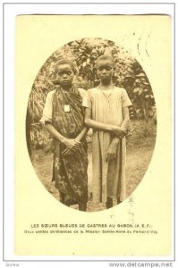 Les Soeurs Bleues de Castres au GABON, Deux Petites chretiennes, PU-1927