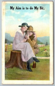 Patriotic  US Army Soldier  1903 Springfield Rifle  Romantic   Postcard