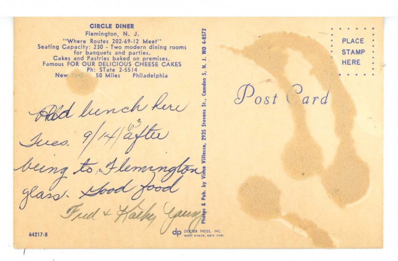 NJ - Flemington. Circle Diner ca 1963, Interior & Exterior