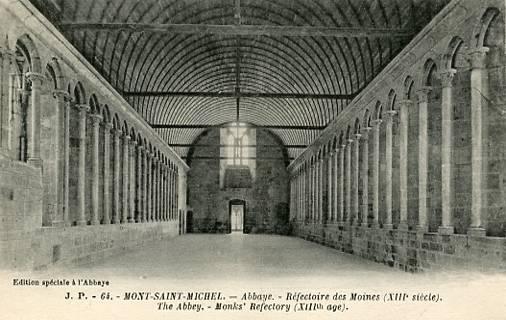 France - Mont Saint Michel, The Abbey, The Monks' Refectory