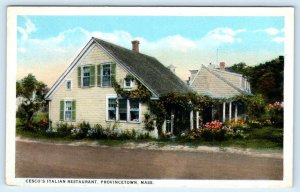 PROVINCETOWN, Massachusetts MA ~ CESCO'S Italian Restaurant 1930s Postcard