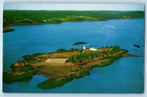 1960 Maine Postcard Historic St. Croix Island River New Brunswick Settlement